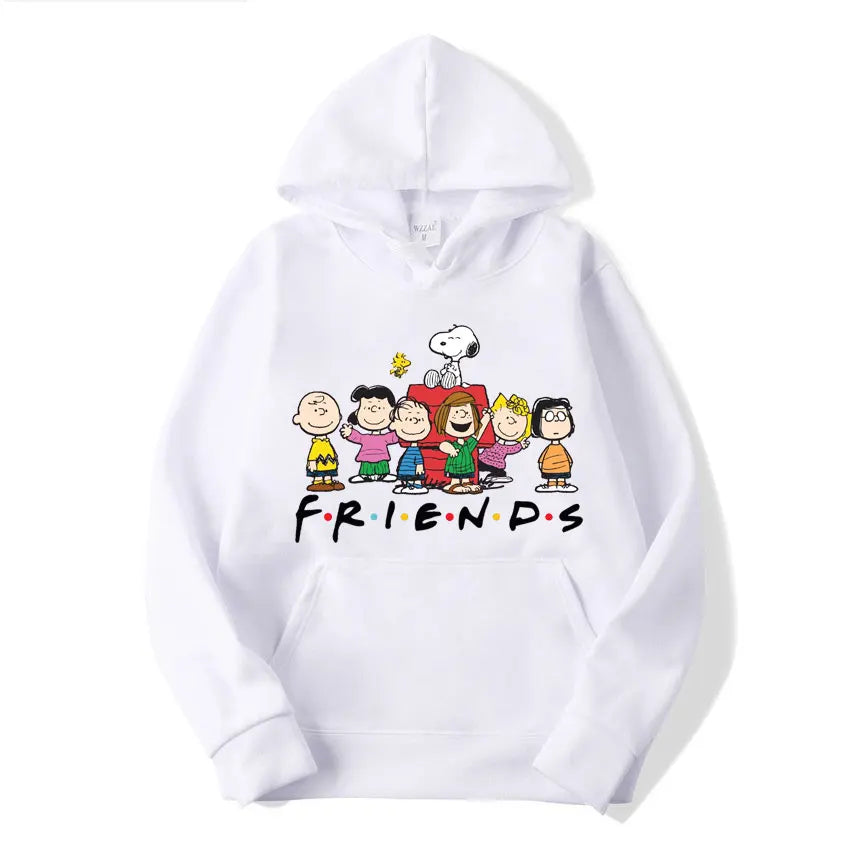 Snoopy Friends Logo Cartoon Anime Women Pullover Spring Autumn Men