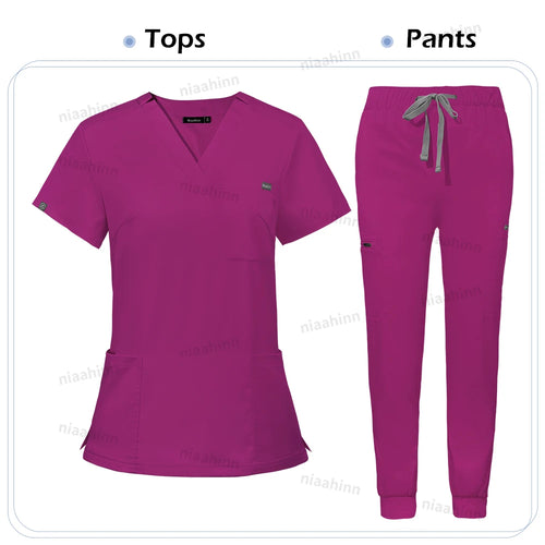 Scrub Sets Uniform Women Joggers Medical Accessories Healthcare