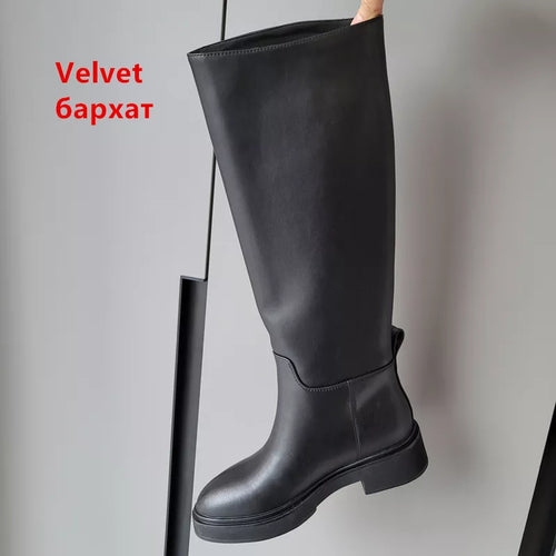 Genuine Leather Knee High Boots