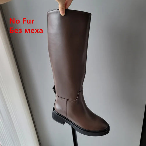 Genuine Leather Knee High Boots