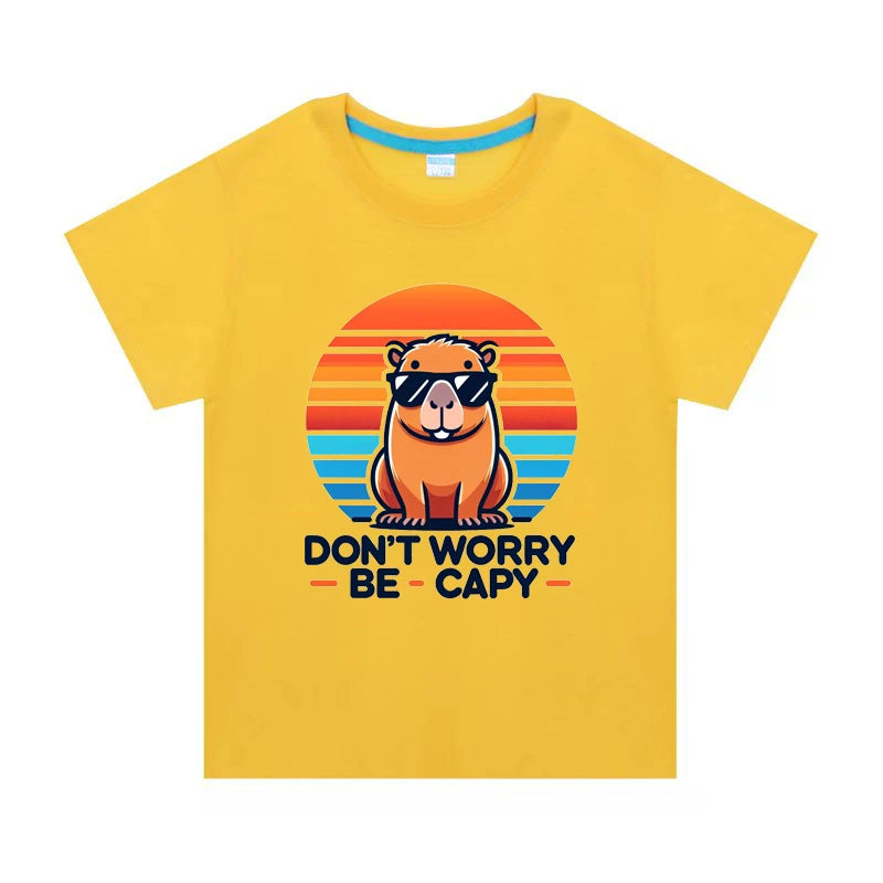 Capybara Dont Be Worry Be Capy T-Shirt for Kids Boys