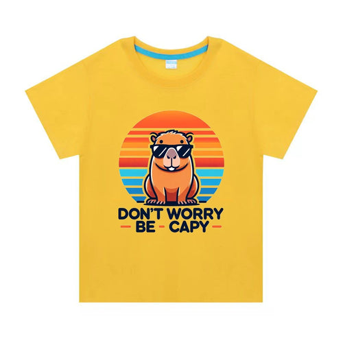 Capybara Dont Be Worry Be Capy T-Shirt for Kids Boys