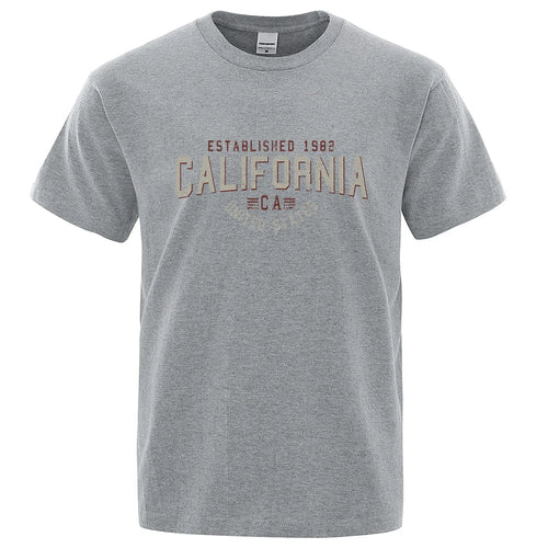 Established 1982 California United States T-Shirt Men Oversized Cotton