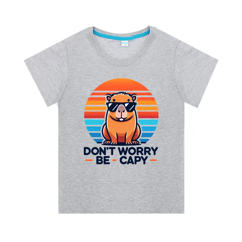 Capybara Dont Be Worry Be Capy T-Shirt for Kids Boys