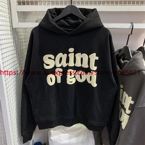 Vintage CPFM Saint Of God Hoodie Men Women Puff Print Saint Michael