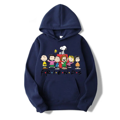 Snoopy Friends Logo Cartoon Anime Women Pullover Spring Autumn Men