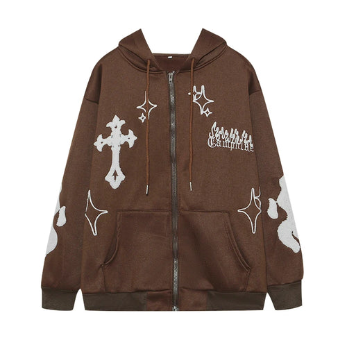 Winter Hoodie Embroidered Cross