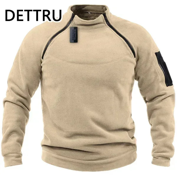 Brand High Quality Winter Mens  Sweatshirt Fleece Zipper Pullover