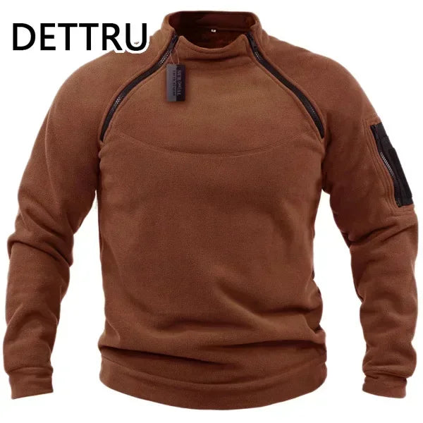 Brand High Quality Winter Mens  Sweatshirt Fleece Zipper Pullover