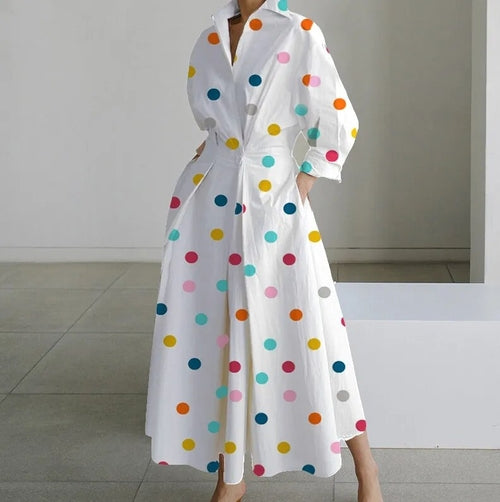 Long Sleeve Print Elegant Maxi Dresses