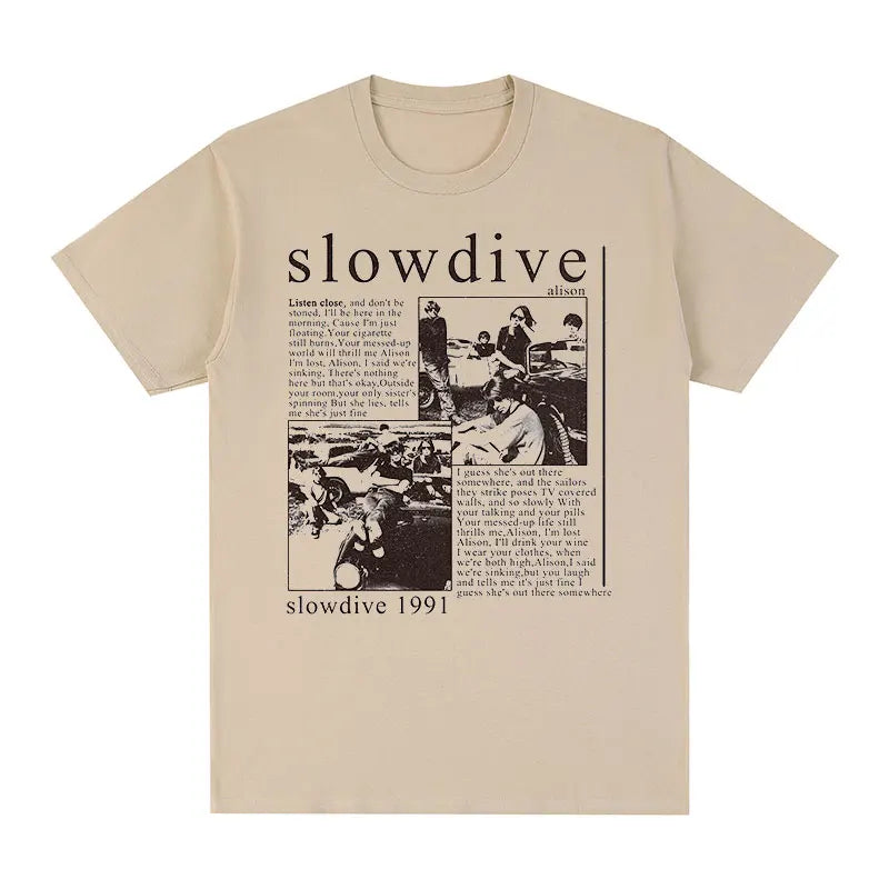 Slowdive Alison 1991 Vintage T-shirt Tour 90s Classic Cotton Men T