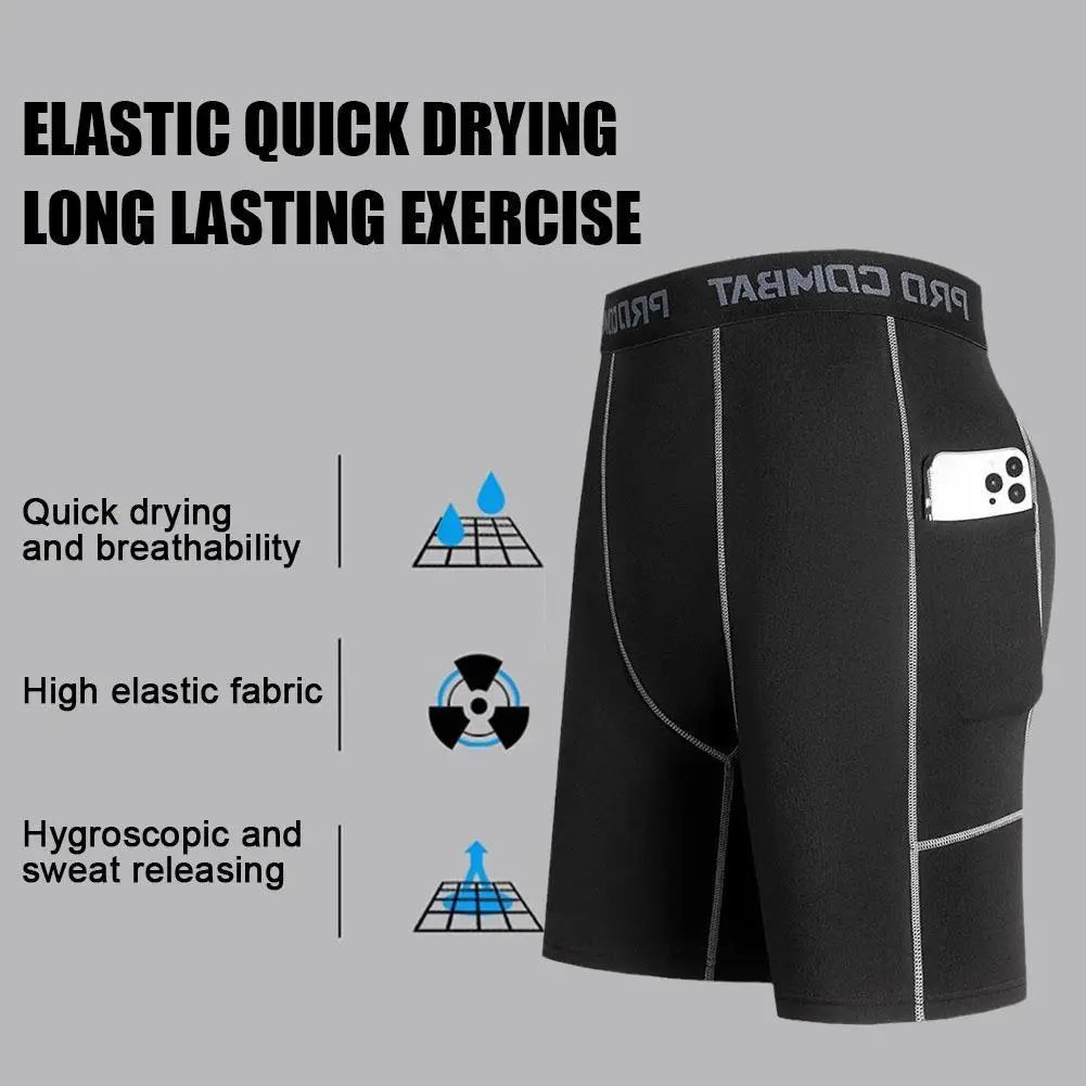 New Men‘s Compression Short Pants Elastic Quick Dry Running Fitness