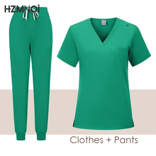 Women Medical Uniforms Scrubs Sets Hospital Surgical Gowns Short