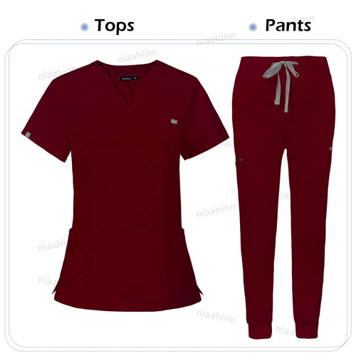 Scrub Sets Uniform Women Joggers Medical Accessories Healthcare