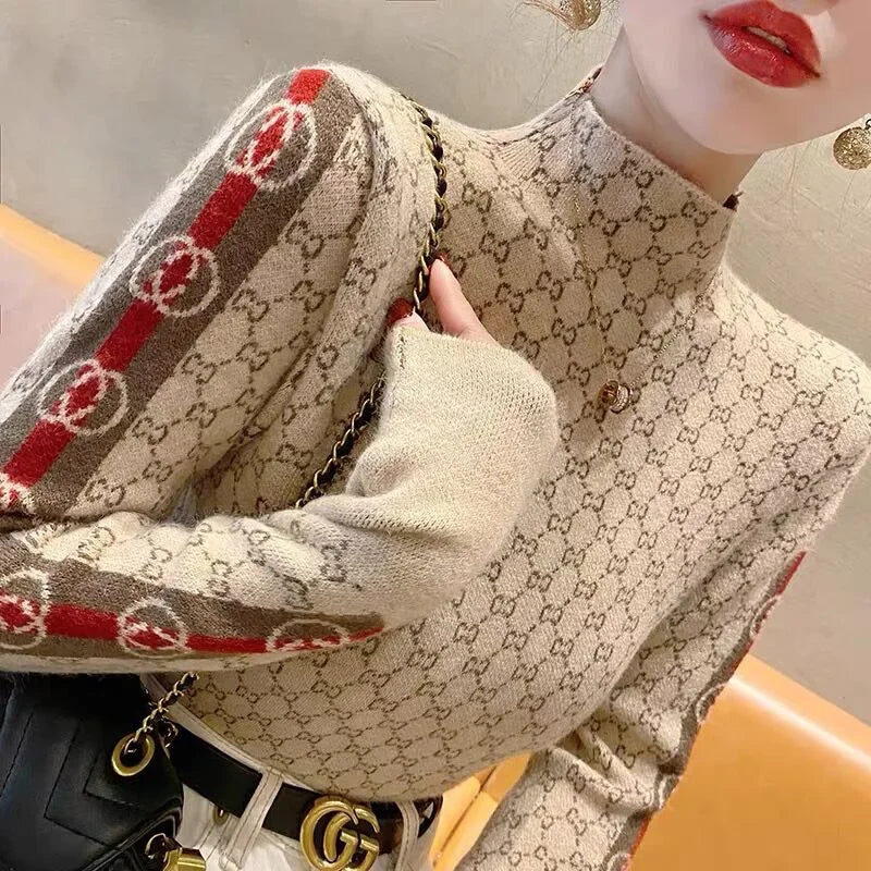 Women Clothing Vintage Chic Slim Sweaters Winter Fashion Comfortable