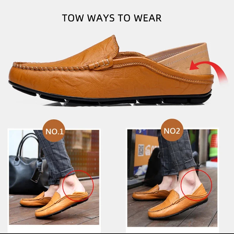 Men Leather  Casual Moccasins