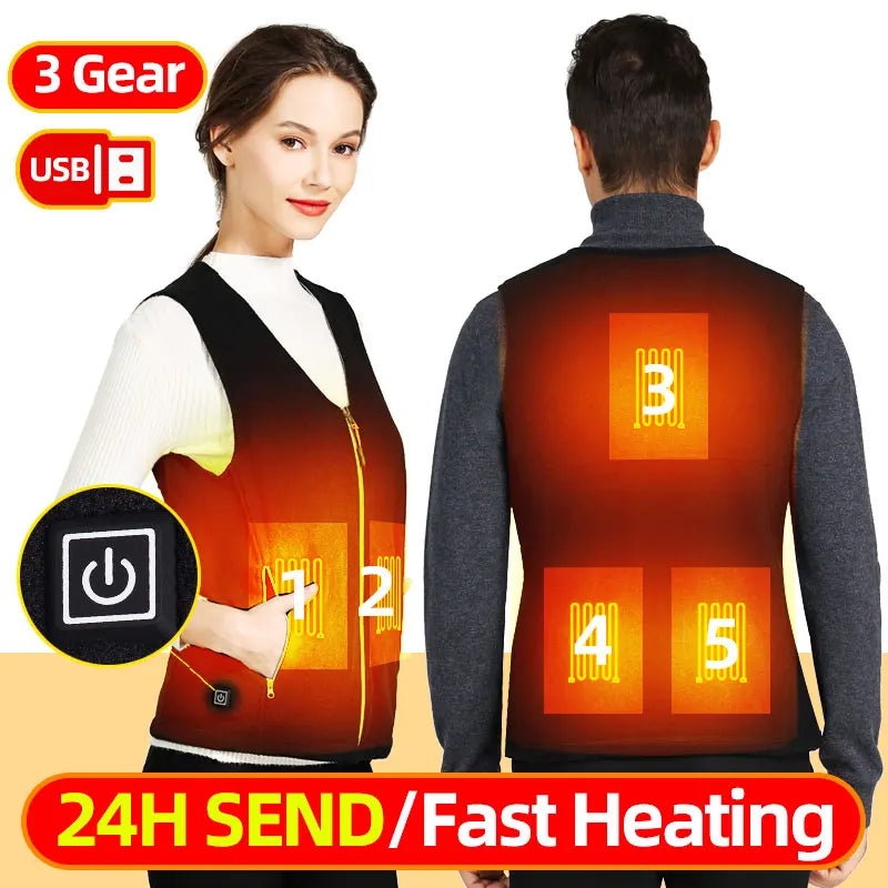 Usb Heated Vest Men Women Rechargeable Warming Self Heating Vest