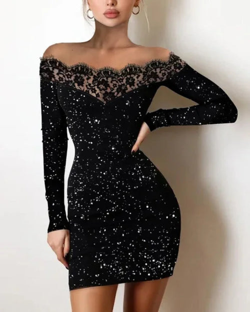 Elegance, Leisure, Sexy Long sleeved Dress