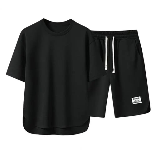 Men Sportswear Set Men's Summer Casual Outfit Set O-neck Short Sleeve