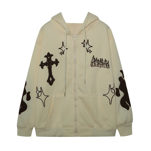 Winter Hoodie Embroidered Cross