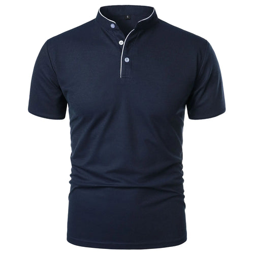 Summer Men's Short Sleeve Collar Tshirts New Solid Color Casual Polo