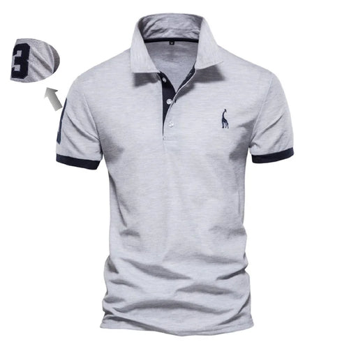 AIOPESON Embroidery 35% Cotton Polo Shirts for Men Casual Solid Color