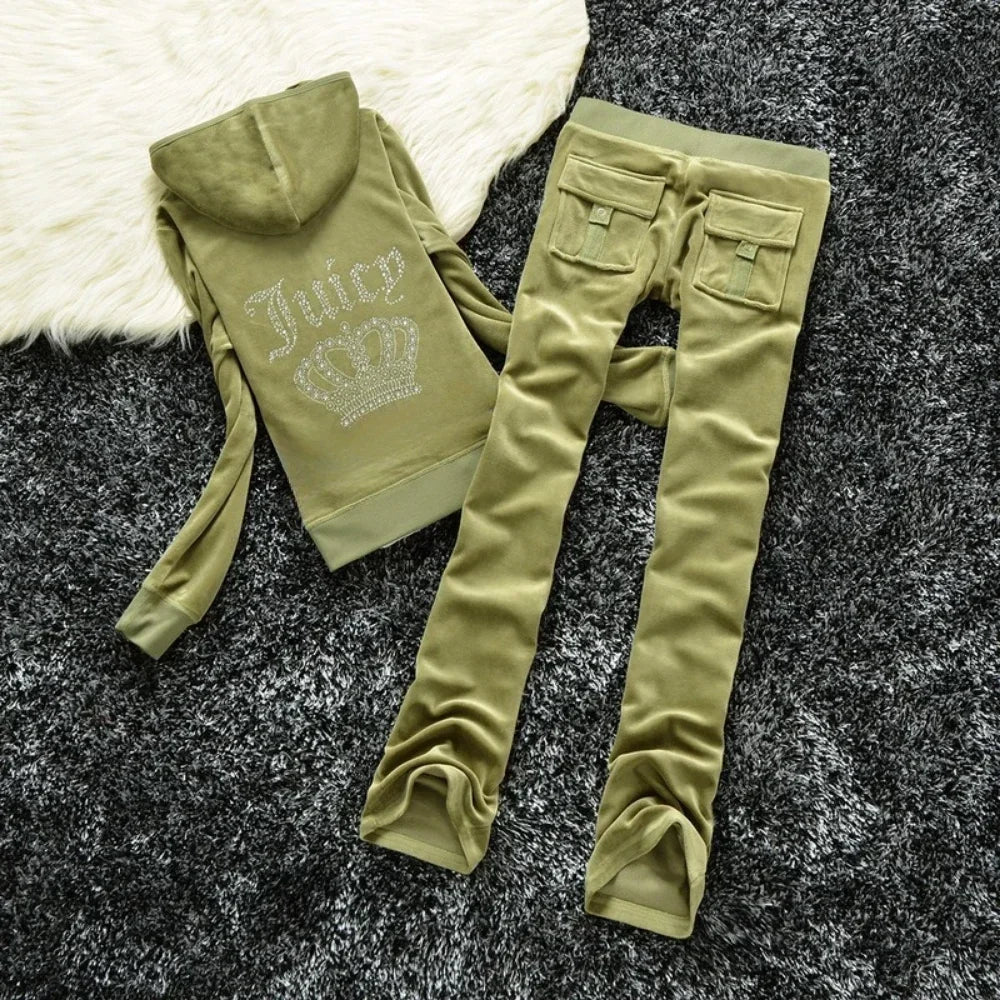 Velour Tracksuit Set Women