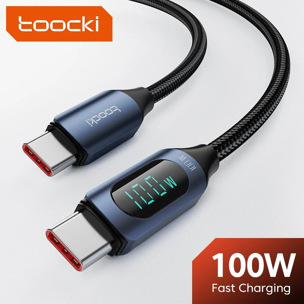 Toocki Type C to Type C Cable 100W PD Fast Charging Charger USB C to