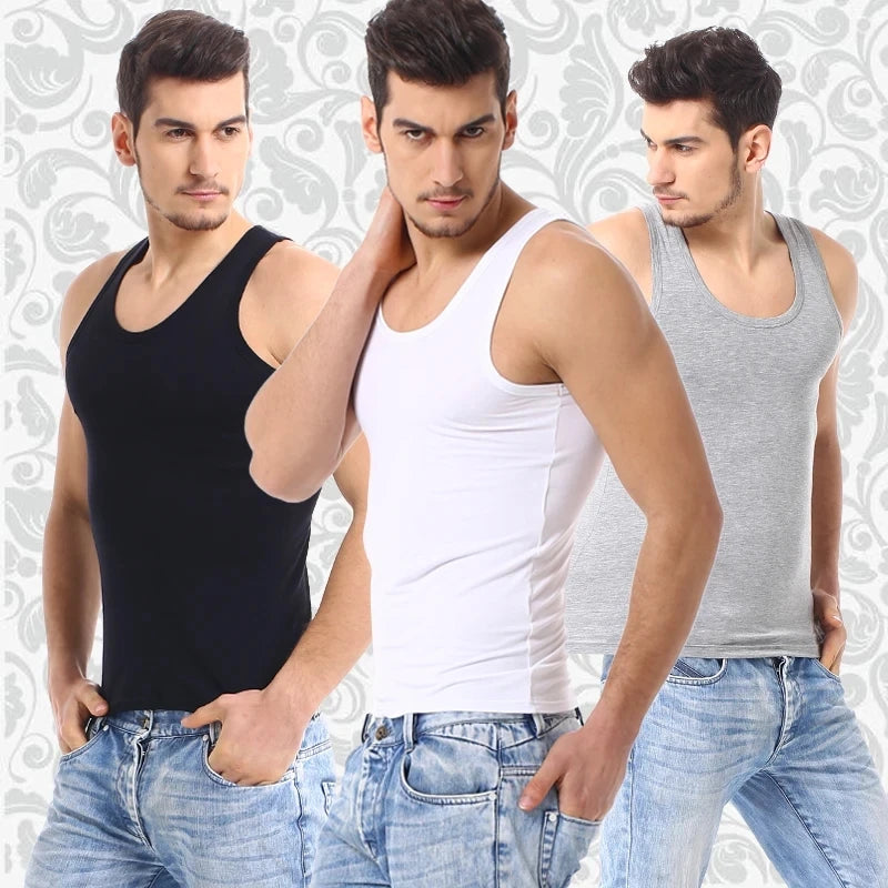 3-piece Cotton Thin MEN'S Tight Vest Young Boys Sports Casual Vest