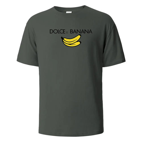 Banana Print T-Shirt 100% Cotton Summer Tees For Men Women Oversize