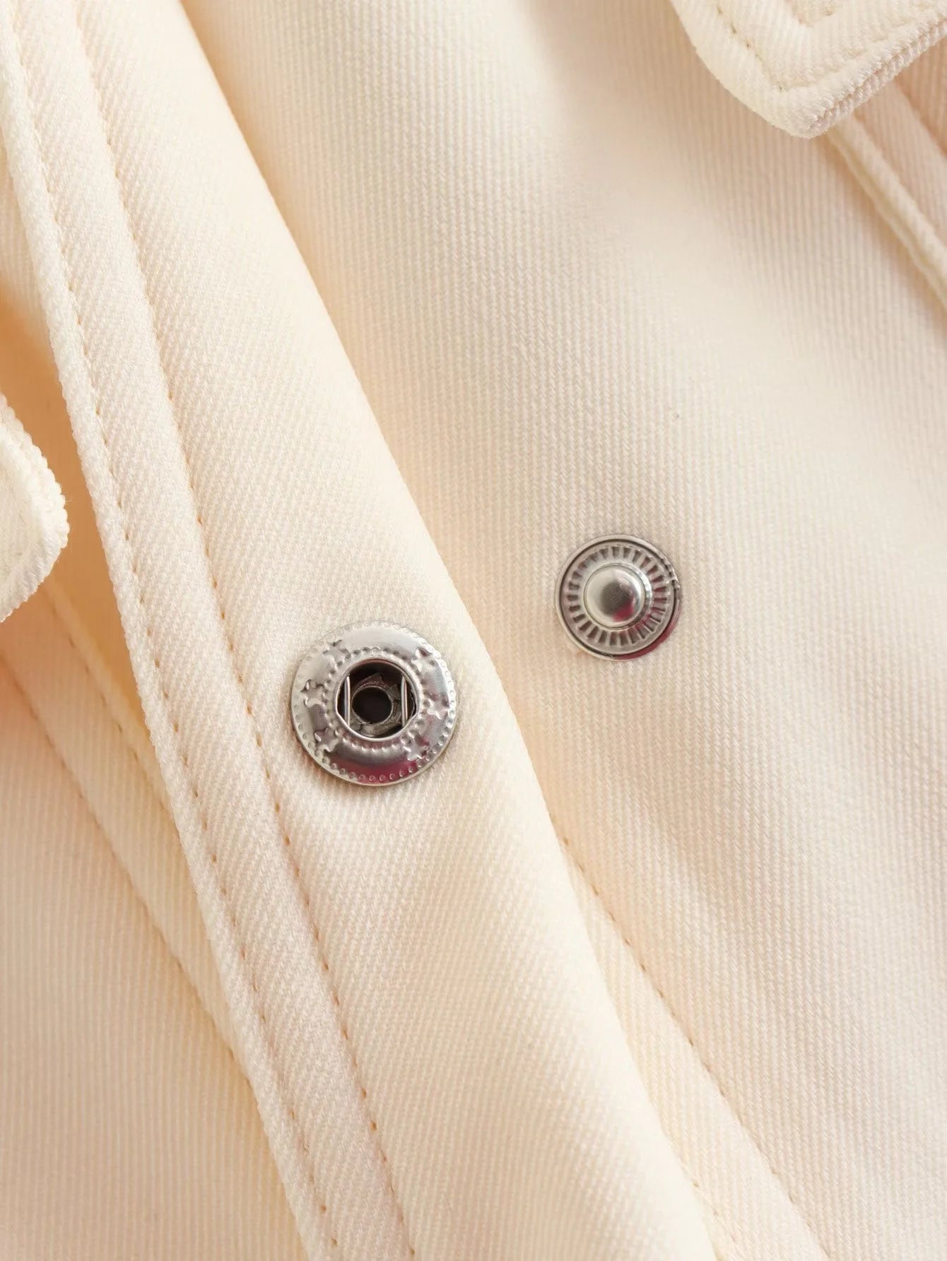 Woman Bomber Jacket Coat White Autumn Winter Button Baseball