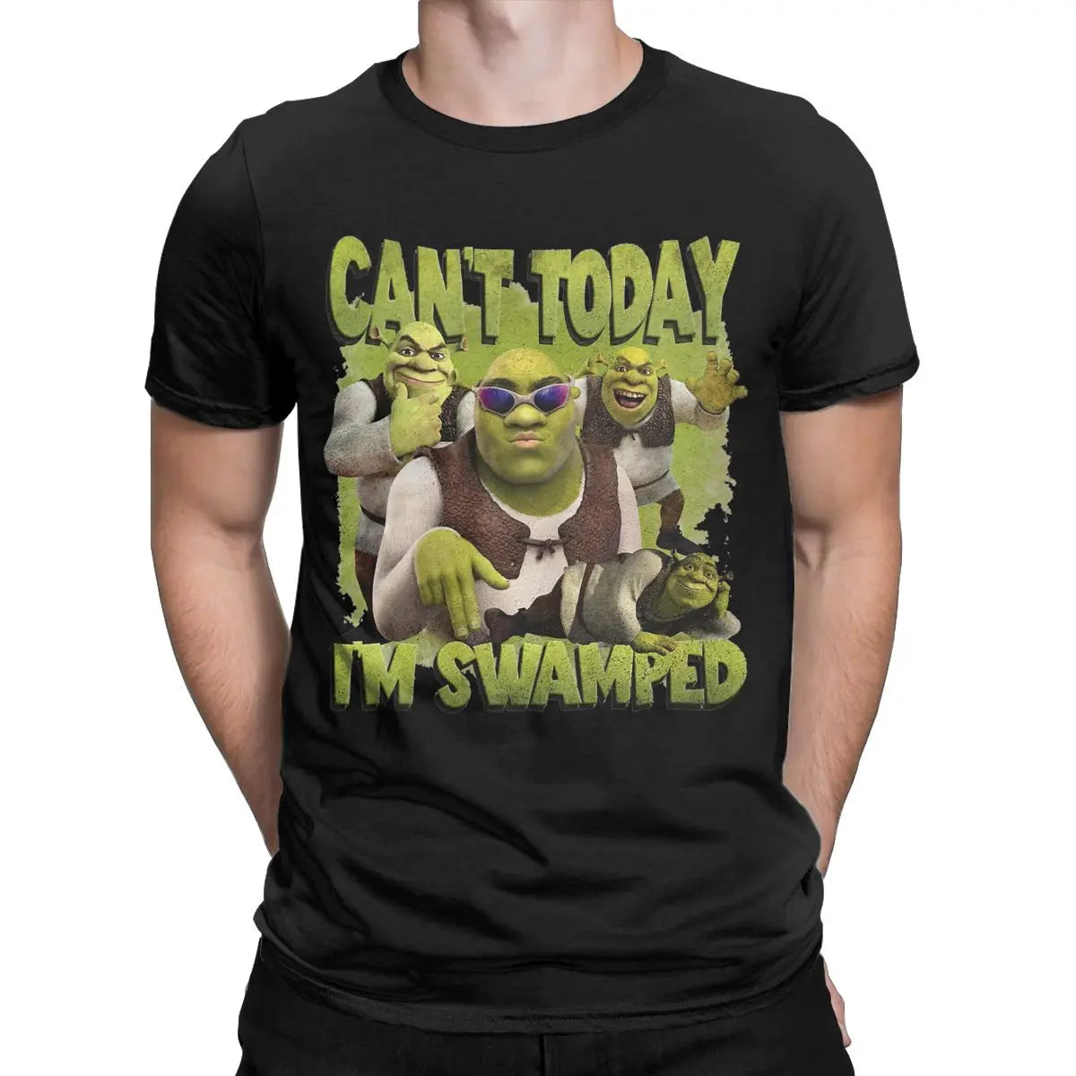 Can't Today I'm Swamped T-Shirt Shreks Men Vintage Cotton Tee Shirt