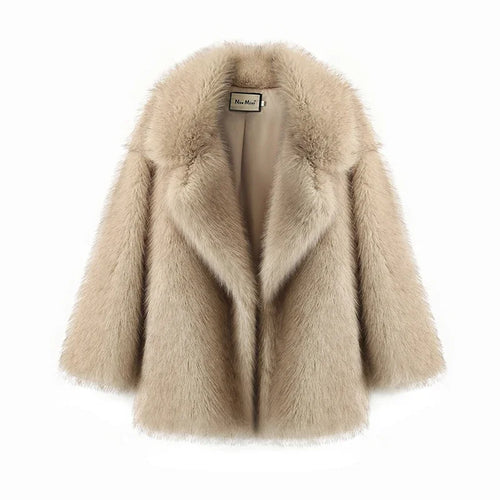 Neo Mint Winter Ins Hot Fashion Girls Oversized Gradient Fur Coat