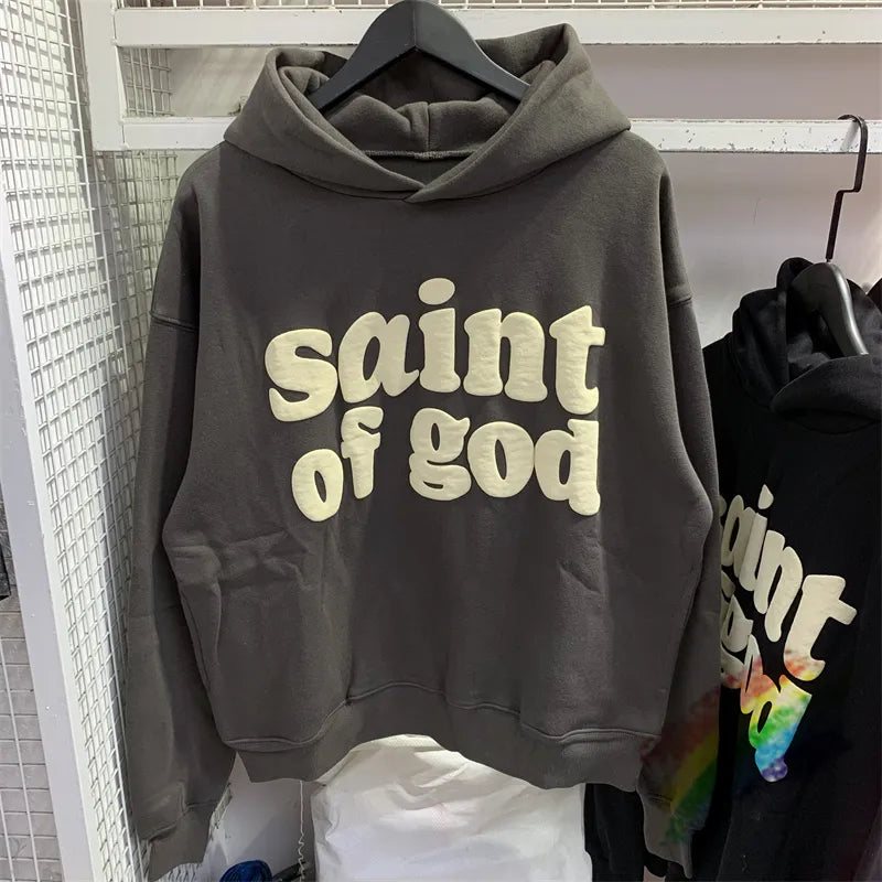 Vintage CPFM Saint Of God Hoodie Men Women Puff Print Saint Michael