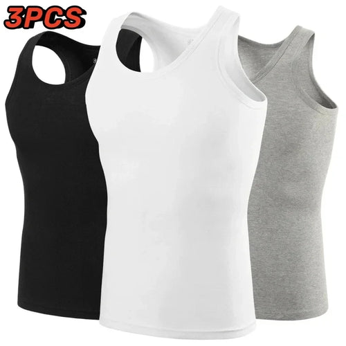 3-piece Cotton Thin MEN'S Tight Vest Young Boys Sports Casual Vest