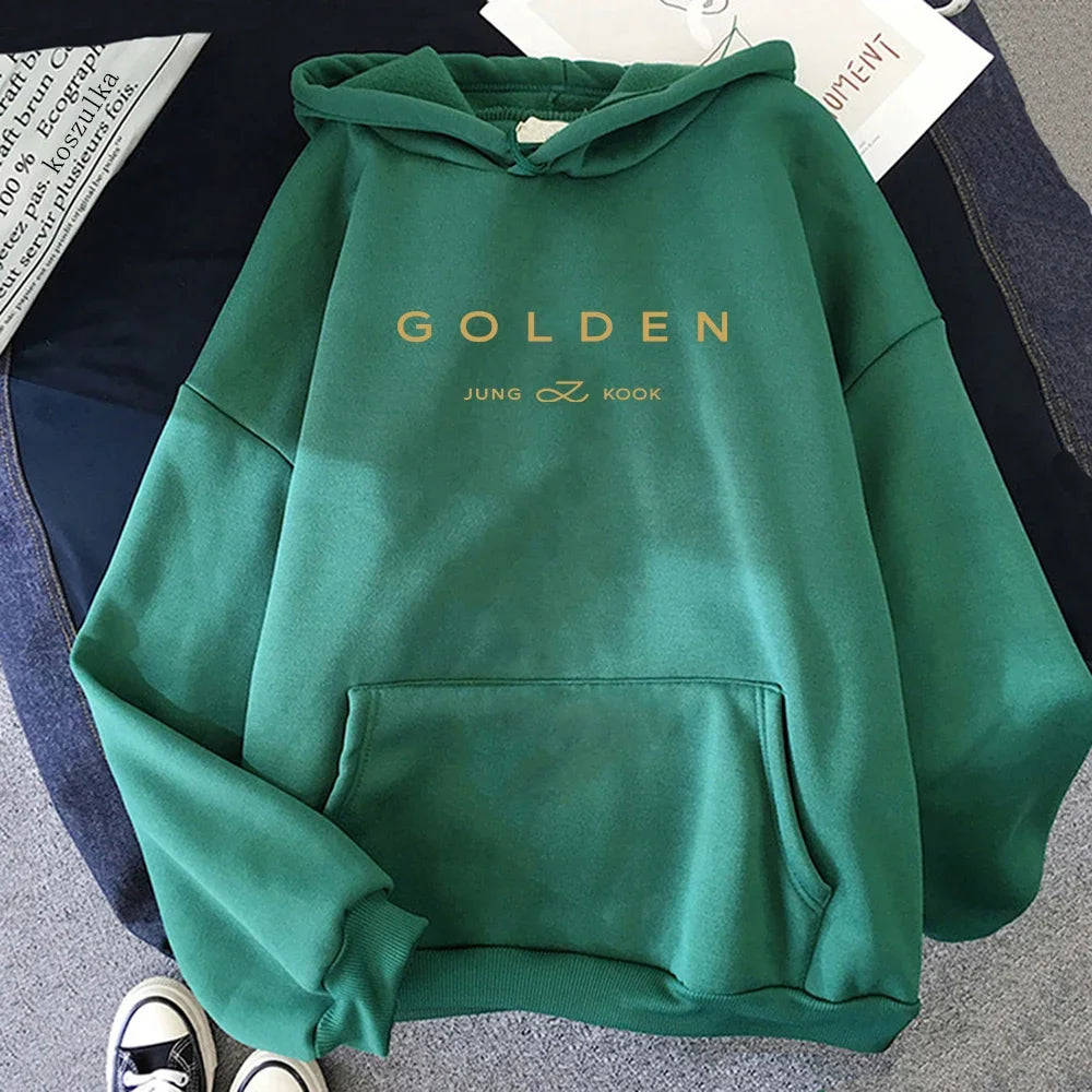 JungKook Golden Hoodie Women Aesthetic Standing Next To You Hoodies