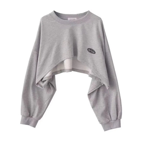 New Women Solid Color  O-neck Long Sleeve Hoodie Sweatshirt Fashion