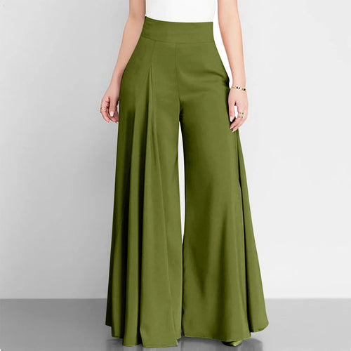 Spring Autumn Fashion Women High Waist Wide Leg Pants Female Elegant