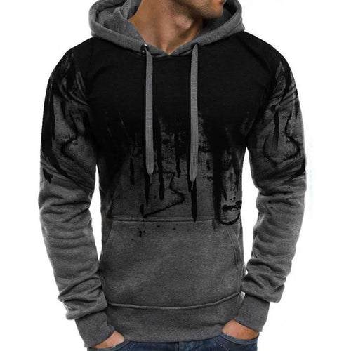 Gradient Print Men's Pullover Hooded Sweatshirt Spring Autumn Daily