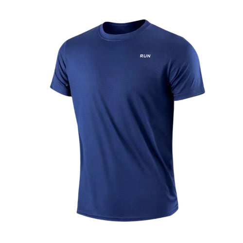 Men's Quick Dry Short Sleeve Gym Running Moisture Wicking Round Neck