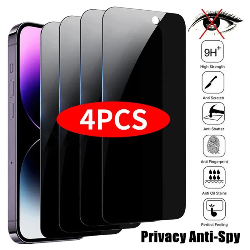 4PCS Privacy Screen Protector For iPhone 14 Pro Max 16 Pro Anti-Spy