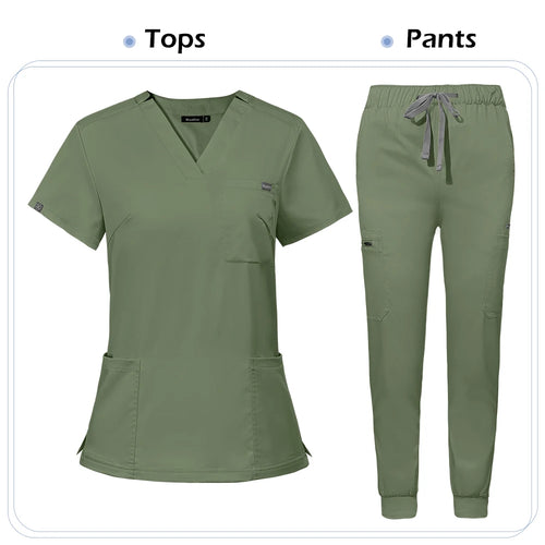 Scrub Sets Uniform Women Joggers Medical Accessories Healthcare