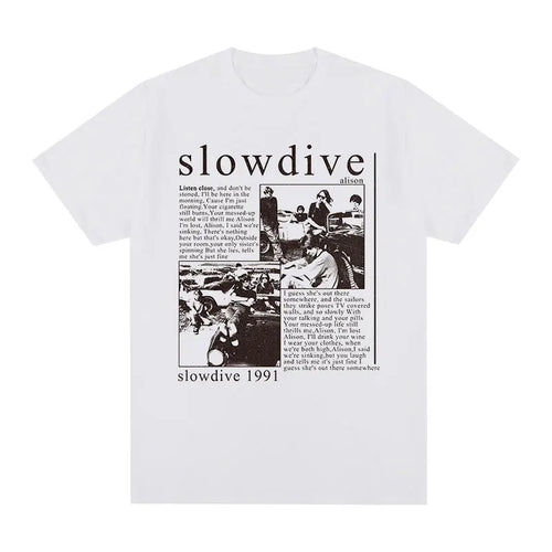 Slowdive Alison 1991 Vintage T-shirt Tour 90s Classic Cotton Men T