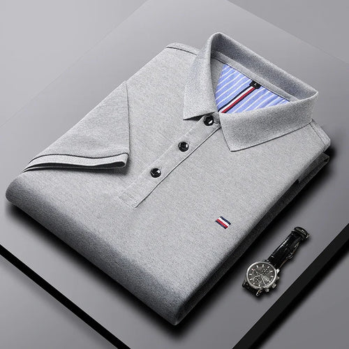 Men's Casual Fashion Polo Shirt Breathable and Comfortable Embroidered