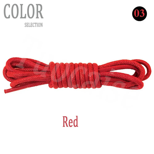 Cotton Waxed Solid Round Shoelaces Durable Polyester Shoelaces Oxford