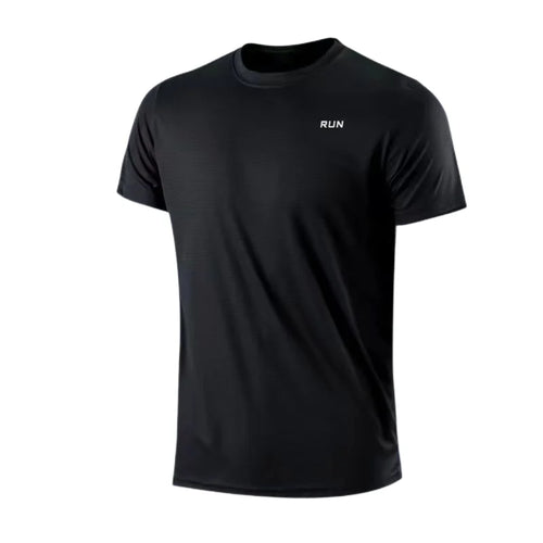 Men's Quick Dry Short Sleeve Gym Running Moisture Wicking Round Neck