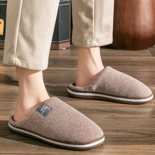 Trend Men Slippers Winter Warm Cotton Slippers Male Flats Soft