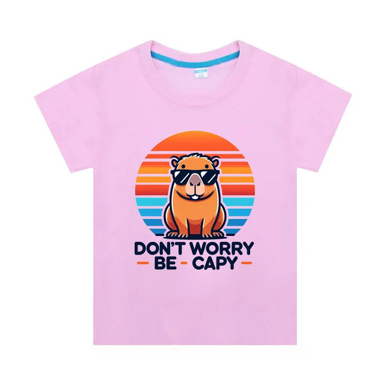 Capybara Dont Be Worry Be Capy T-Shirt for Kids Boys