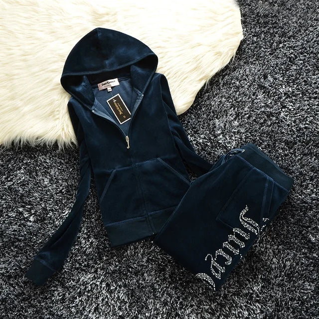 Velour Tracksuit Set Women