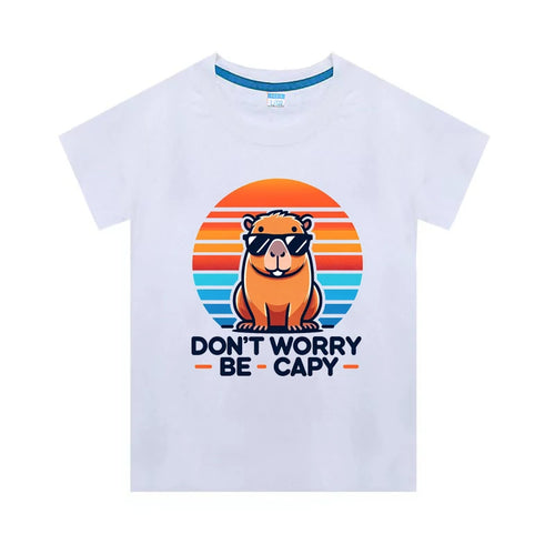 Capybara Dont Be Worry Be Capy T-Shirt for Kids Boys